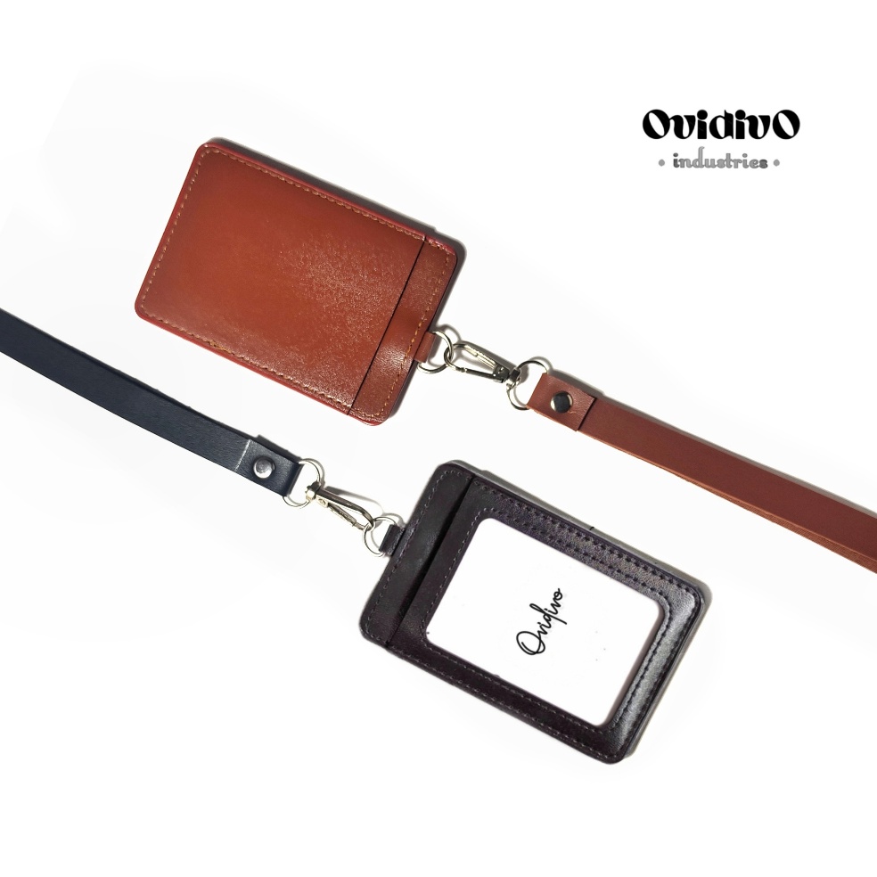 

[♠U13➤] Lanyard ID card kulit 2 slot [86]