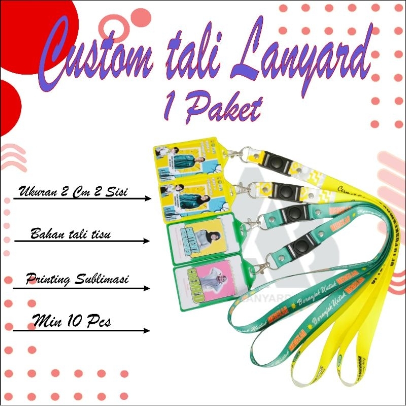 

SATU PAKET LANYARD CUSTOM 2 CM 2 SISI + ID CARD CUSTOM + FRAME/SEPAKET GANTUNGAN ID CARD CUSTOM KALUNG NAME TAG CUSTOM