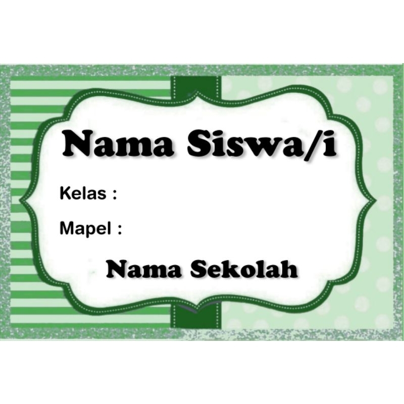 

STIKER LABEL BUKU SEKOLAH MOTIF WARNA HIJAU