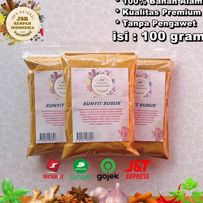 

45 KUNYIT BUBUK ASLI ISI 100 GRAM KUALITAS PREMIUM BUMBU DAPUR JSR REMPAH TURMERIC POWDER ez0yj