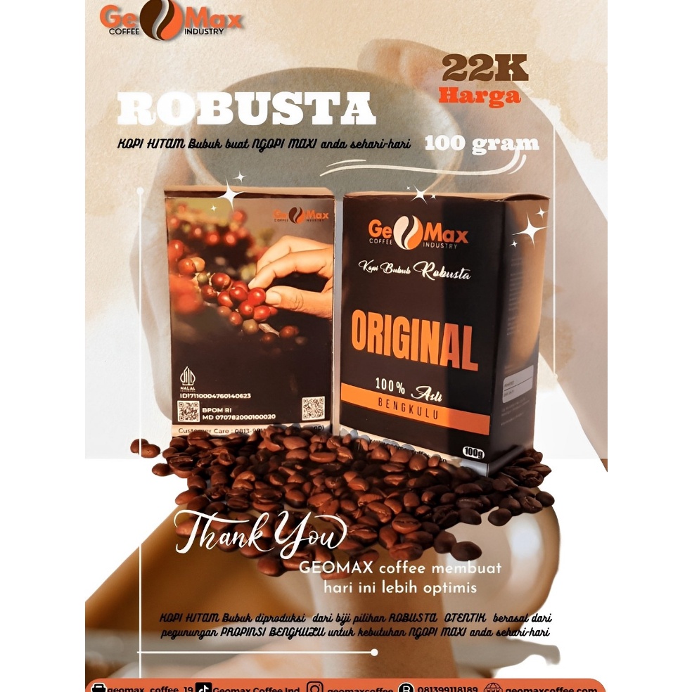 

!!EZN Kopi Hitam Robusta ORIGINAL GEOMAX COFFEE 100gram 64