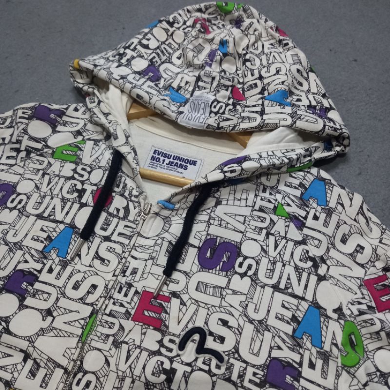 hoodie zipper evisu full print