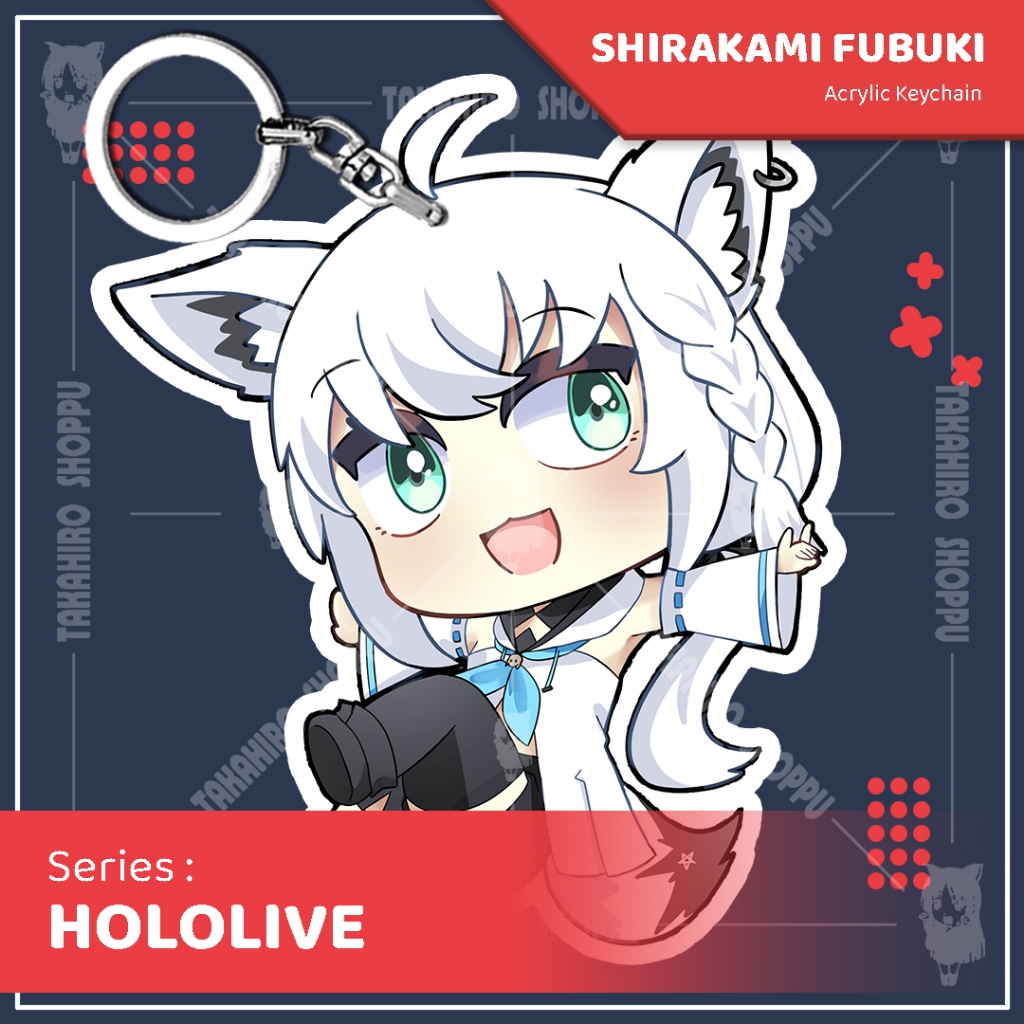 Ganci / Gantungan Kunci / Keychain Akrilik Hololive SHIRAKAMI FUBUKI