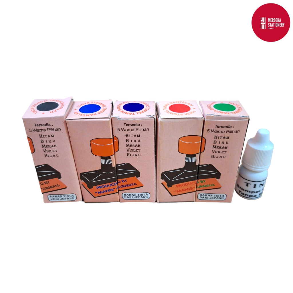 

Tinta/Refill/Isi Stampel/Stempel/Stamping Ink Flash Manis 20 ml Hitam/Biru/Merah/Ungu/Hijau