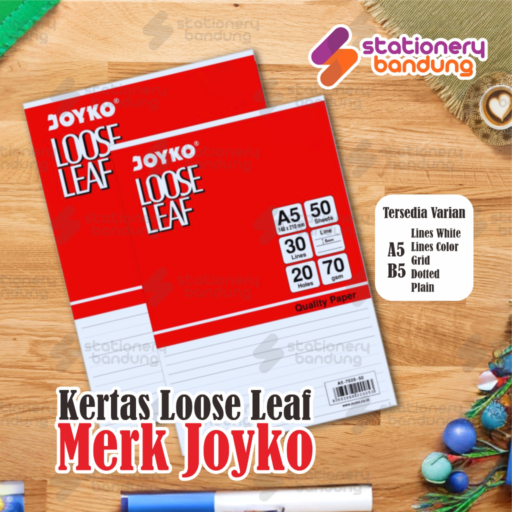 

Isi Kertas Loose Leaf A5 B5 Grid Dot Plain Garis Joyko 50 Sheets Isi Binder Refill Kotak Motif Warna