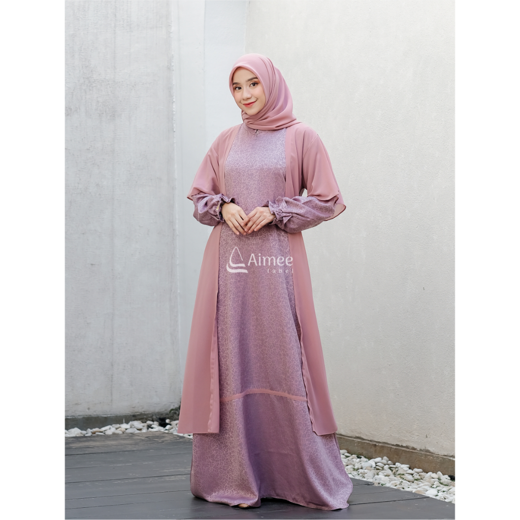 Aimee Label - Sarimbit Keluarga AZKA Family Dove / Sarimbit Keluarga 2024 / Baju Muslim Couple / Baju Couple Keluarga / Sarimbit Muslim / Set Family-gamis dewasa 2