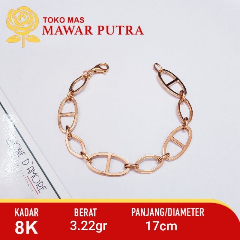 Gelang emas rantai fancy YT Utama Gold 8K
