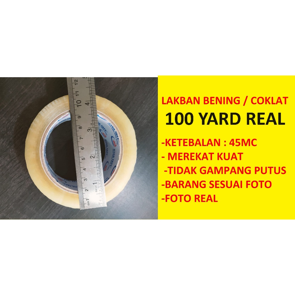 

Lakban Bening Coklat 100 Yard 2 Inc 1 dus 72pc Murah