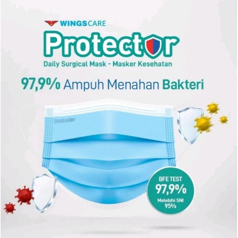 Masker Medis Putih Isi 5 Pcs Wings Protector