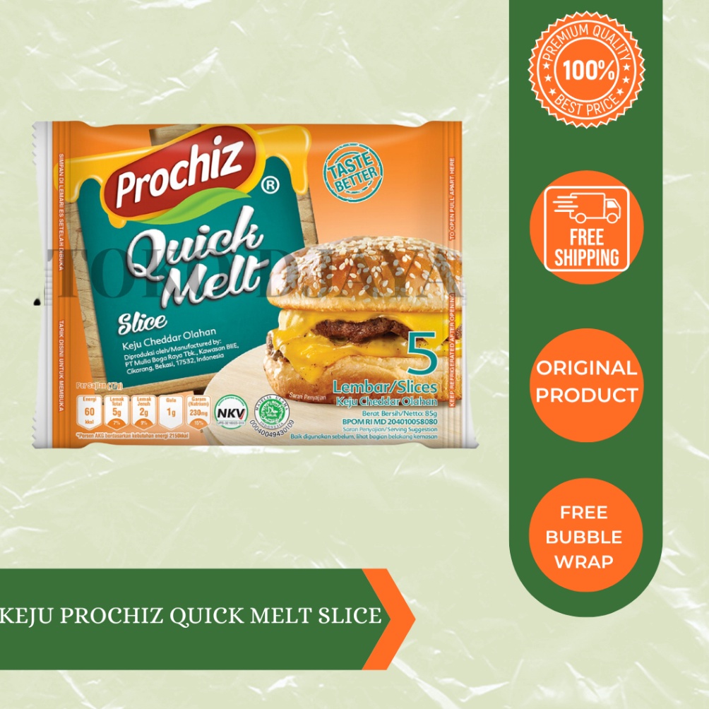 

86R Keju Prochiz Quick Melt Slice 5's Cheddar Olahan 85g Ready Stock