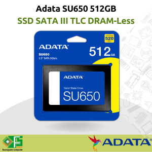 ADATA SU650 SSD 512 GB Sata III TLC DRAM-Less Resmi