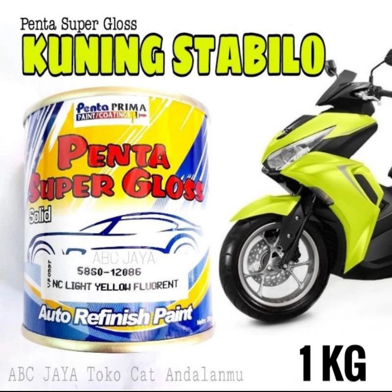 Cat Penta Super Gloss 1Kg Light Yellow Flourent 5860-12086 Kuning Stabilo Stabillo Yellow Stabilo So