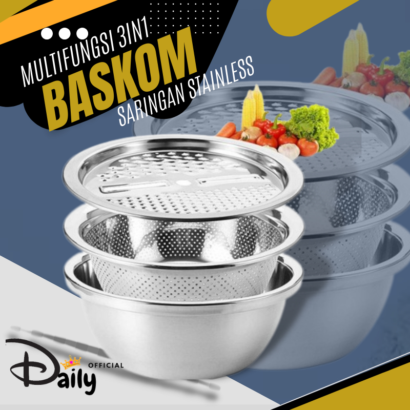 Baskom Stainless Steel Serbaguna 32Cm - Baskom Stainless Steel 30Cm BASKOM