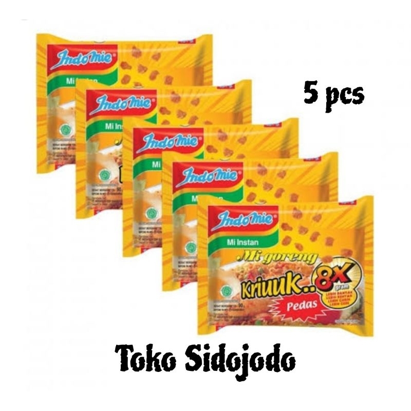 

Paket Mie Mi Instan Indomie Goreng Kriuk Pedas isi 5 pcs