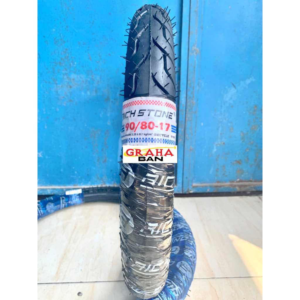 BAN MOTOR RICH STONE TUPE TYPE/BUKAN TUBLESS 90/80-17 BAN MOTOR RING 17 ban montor 90/80-17 ban rich