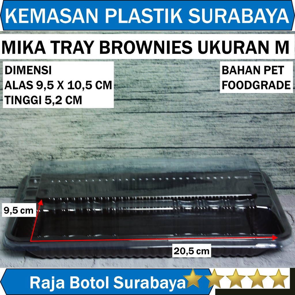 Mika plastik kotak kue brownies size M Lux tray pack