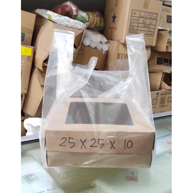 Kantong plastik PE dus 25x25 cm / dus donat 27x18x5