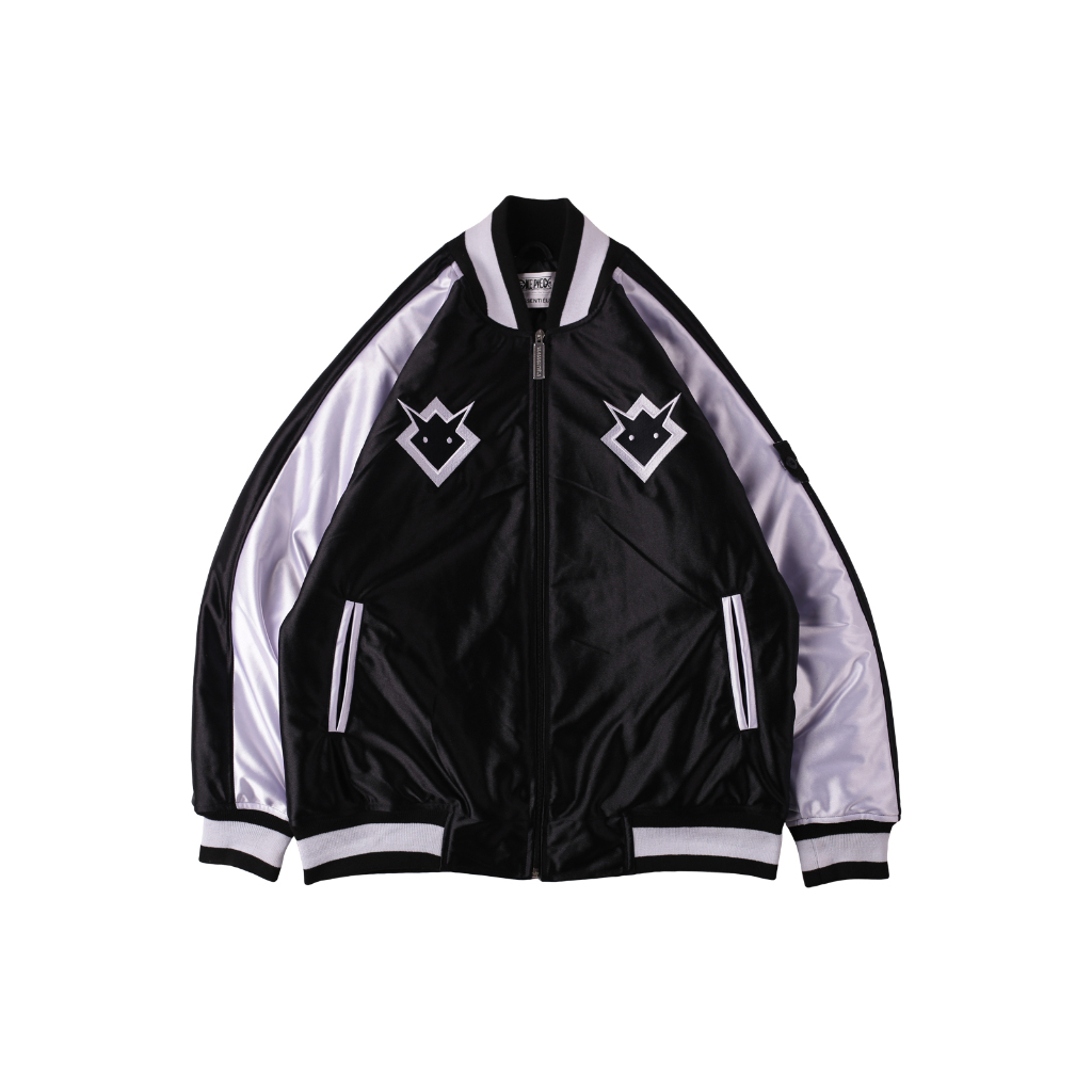 W.Essentiels X One Piece Jaket Yamato Souvenir Varsity Jacket Black White