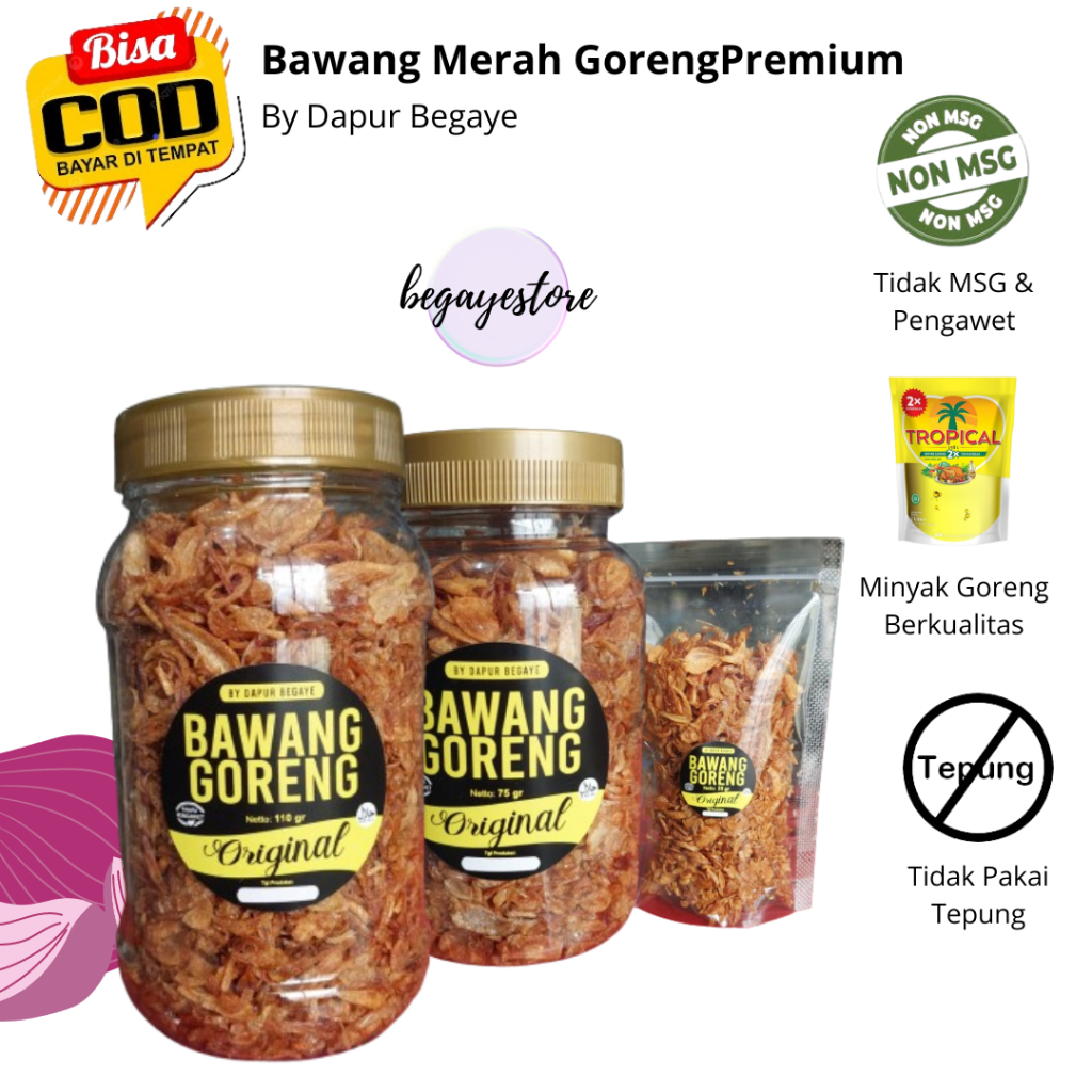 

Bawang Merah Goreng Premium Tanpa Pengawet, Tanpa tepung