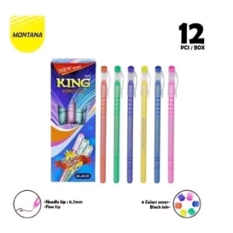 

BALL POINT PEN/PULPEN king montana Hitam SNI//pack 12 pcs