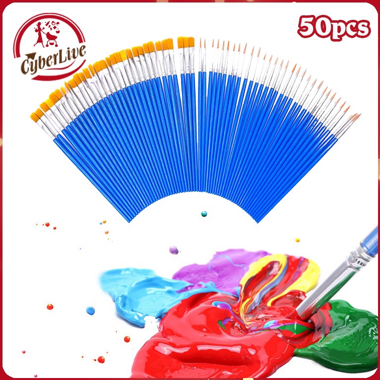 

12.12 Brand 50pcs Kuas Lukis Set Paintbrush Paint Brushes Kuas Cat Minyak Dan Air ,.,.,.,,