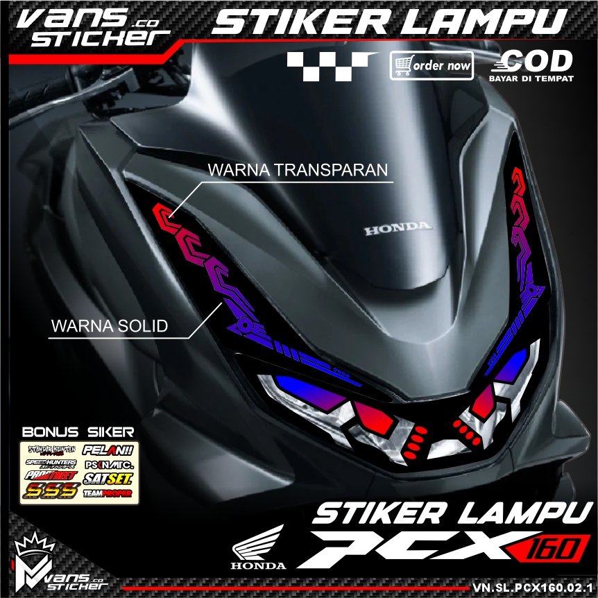 Stiker variasi lampu alis motor PCX 160 stiker lampu alis PCX 160 trasparan
