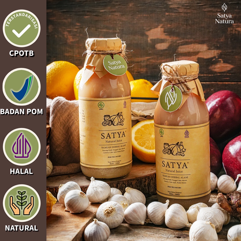 

SATYA Natural Juice (PAKET 2 Botol) Jus Bawang Putih Tunggal BPOM TR 62