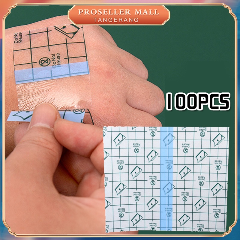 10*10cm Plaster Luka Anti Air 100 Buah Plester Plastik Luka Anti Air Penutup Luka Anti Air