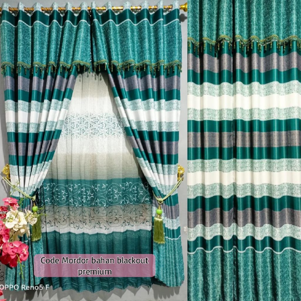 gorden poni gorden pintu dan jendela 12 ring poni gabung pakai renda tirai gorden