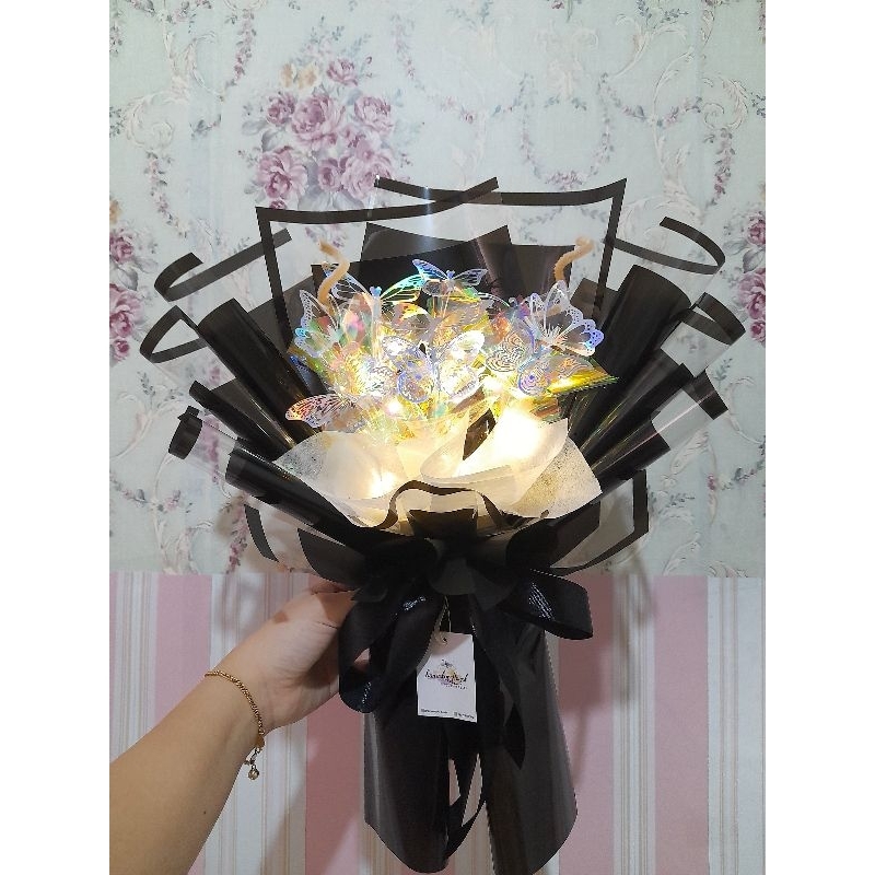 Buket kupu-kupu hologram led/buket kupu-kupu lampu