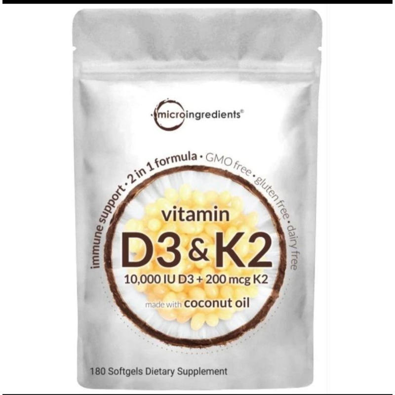 VITAMIN D3+K2 10000IU ASLI MICROINGREDIENTS 180 SOFGIEL