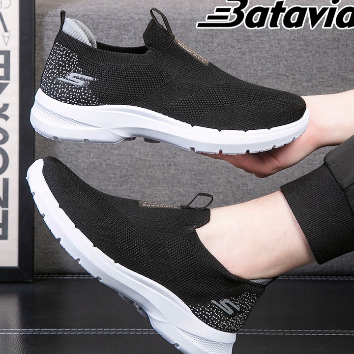 Ready Batavia GROSIR sepatu pria dan wanita rajutan gaya yang sama tanpa tali sepatu sepatu olahraga