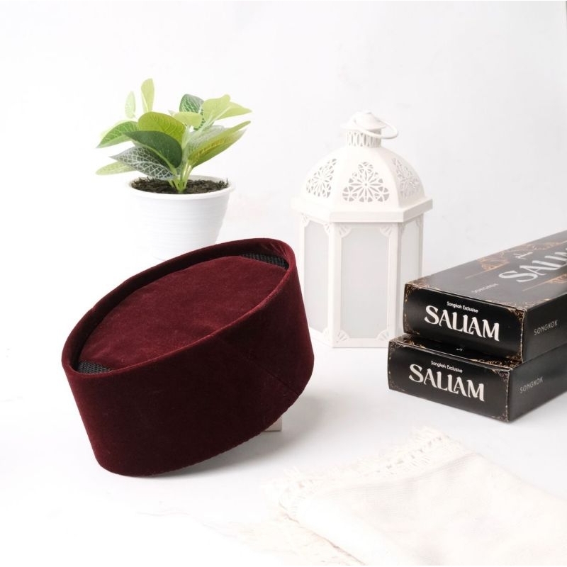 (COD) Songkok/peci Nasional Merah Maroon AC Merk Sallam Tinggi 8 dan 9