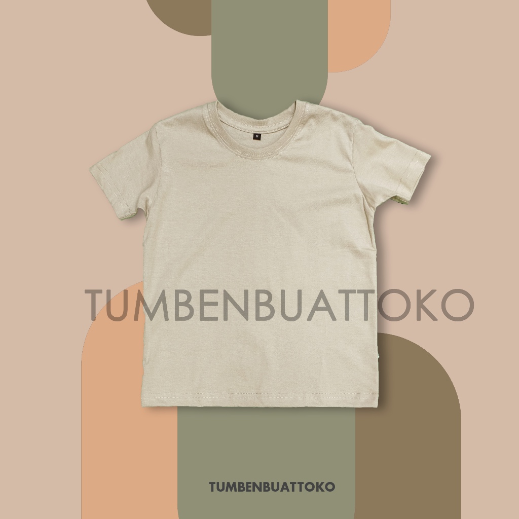 KAOS POLOS ANAK - KAOS ANAK ANAK - BASIC TEES - KAOS CREAM ANAK