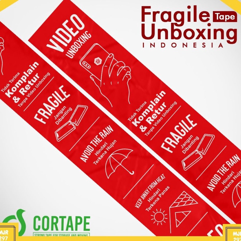 

Baru LAKBAN FRAGILE LUCU | JANGAN DIBANTING | HANDLE WITH CARE | ANTI PATAH HATI 48MM x 72 YARD Ready