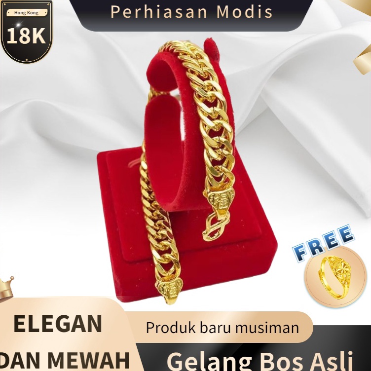 Model Baru Gelang Wanita Emas Hong Kong Gelang Fashion Emas Murni Hadiah Pernikahan Best Seller