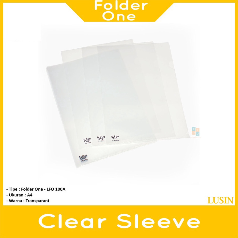 

HIQU0 Folder One - Map L Bening Transparent A4 Warna - Lusin 91
