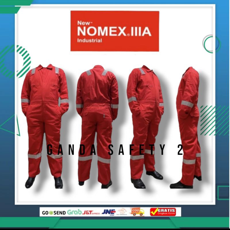 Wearpack Coverall New Nomex IIIA Anti Api Original-Merah / Wearpack Coverall Anti Api,Jual Baju Taha