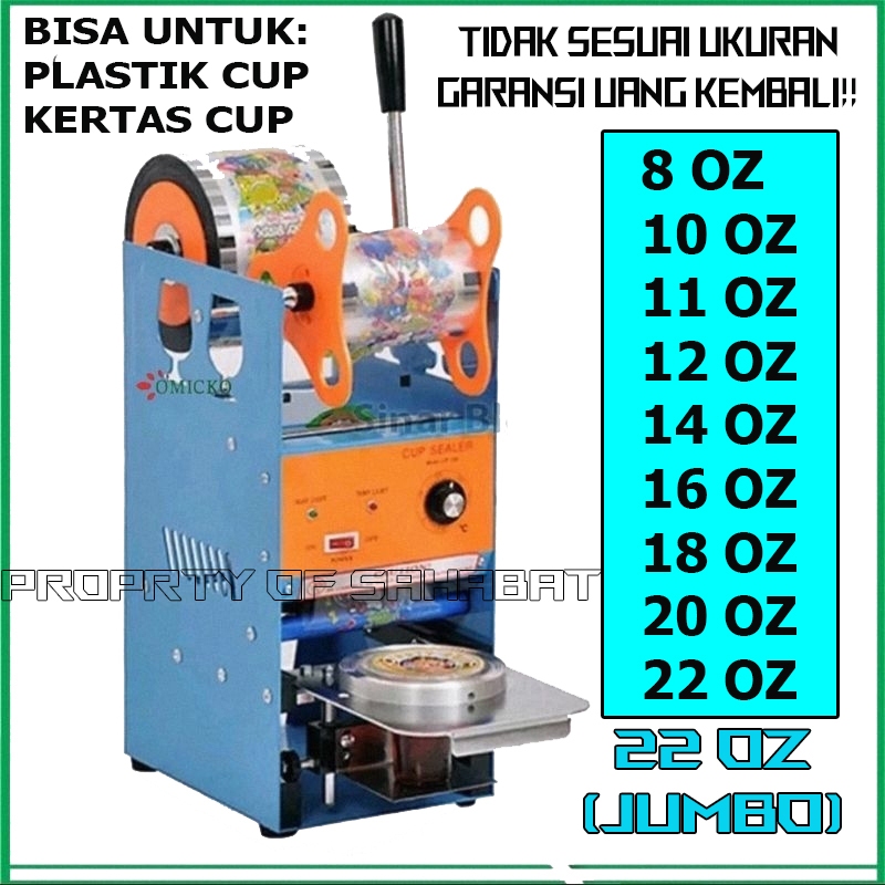 PROMO BESAR CUCI GUDANG !! Mesin Sealer Cup hingga 22oz 9oz 16oz 18oz 14oz 12oz diameter 7,5cm 9cm 9