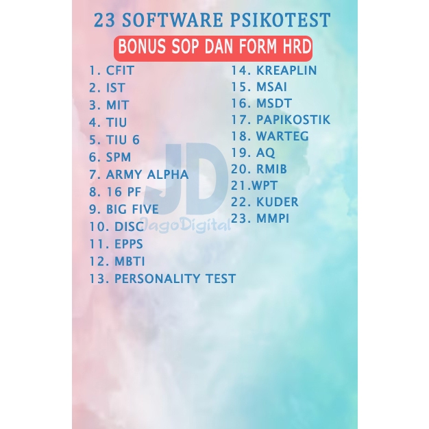 Aplikasi Alat Tes psikotes Psikologi