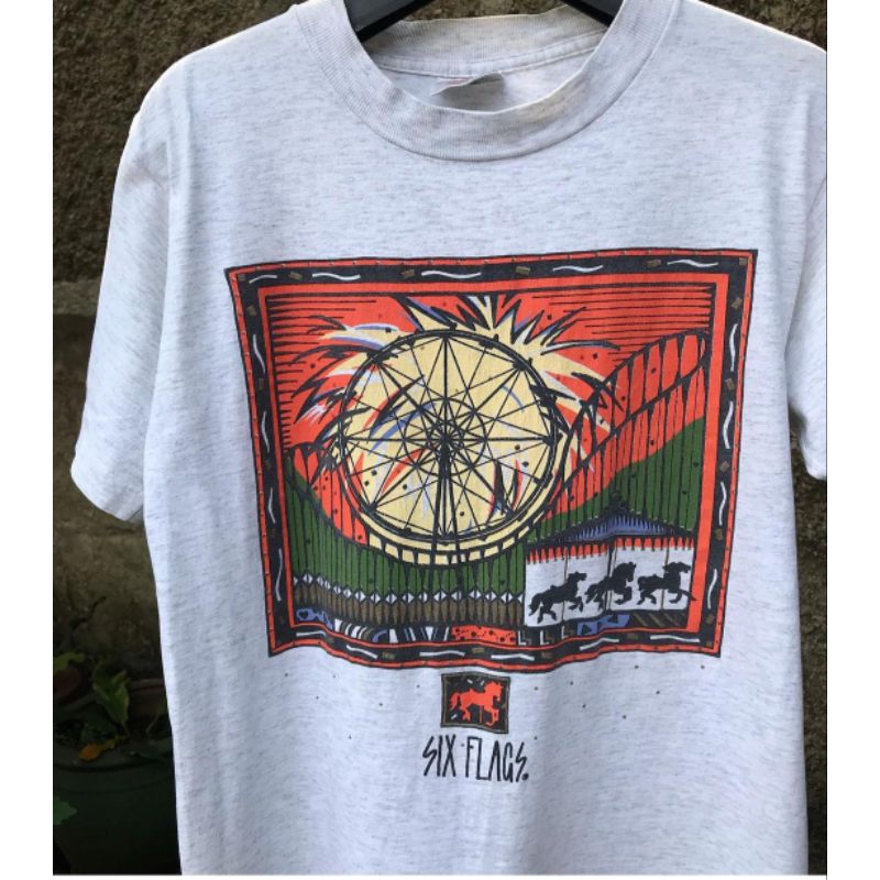 Kaos art vintage six flags oneita tag