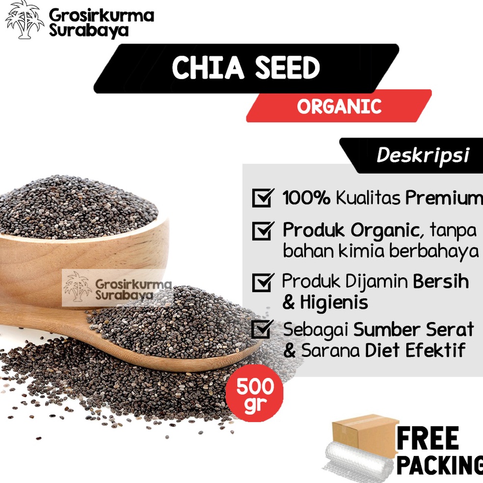 

Seller!! Organic Black Chia Seed 500gr Bagus Untuk Kesehatan Diet Keto Shirataki Chiaseed Herbal Safiya ←Grosir