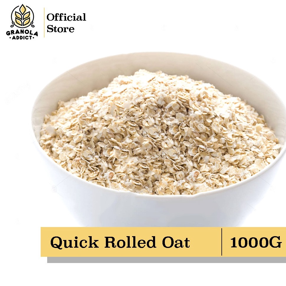 

Mur4h B4nget Granola Addict - Quick Rolled Oat / Gandum Instant 1KG [168]