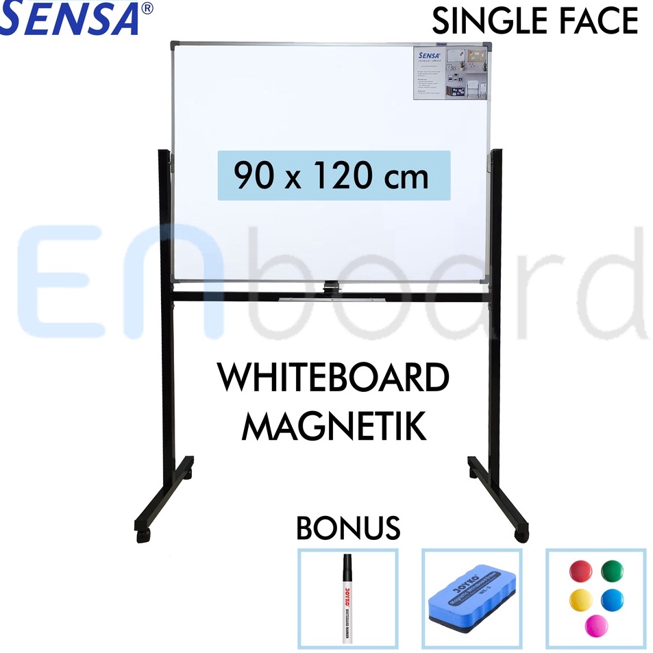 

Diskon Promo Papan Tulis Whiteboard / White Board Standing Magnet Single Face Sensa 90 x 120 cm Best Seller