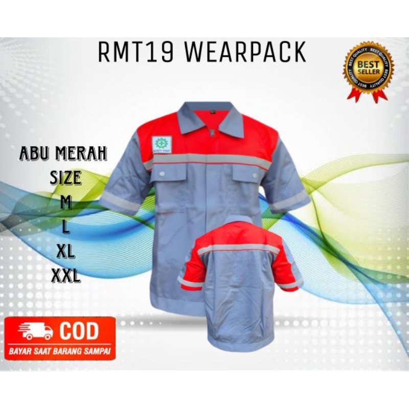 Baju kemeja safety K3 wearpak Lengan pendek baju kantor/pabrik bengkel