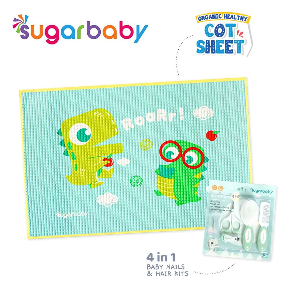 (PAKET MUST HAVE SUGAR BABY) Sugar Baby Organic Healthy Cot Sheet /Perlak Karet Organik/Perlak Bayi/