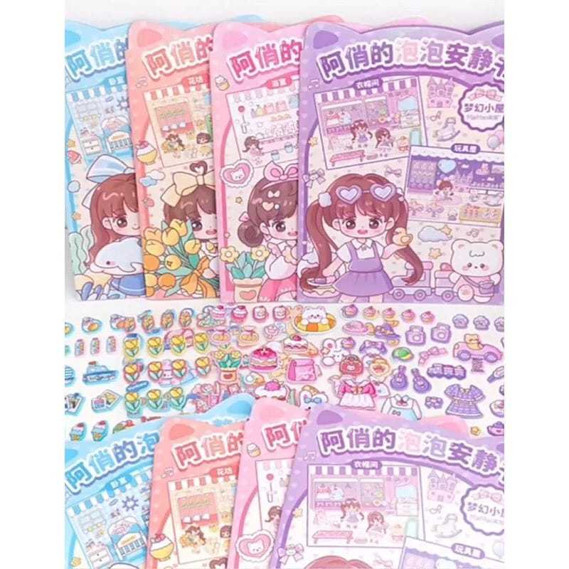 BUKU STIKER TIMBUL 3D DIY HOME AQIAO LUCU / BUKU STIKER GELEMBUNG 3D / BUKU STICKER BUBBLE 3D