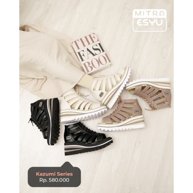 [ESYU FOOTWEAR] SEPATU SANDAL WEDGES | SNEAKERS BOOTS WANITA MUSLIMAH TALI KOREA | SEPATU BOOTS TALI