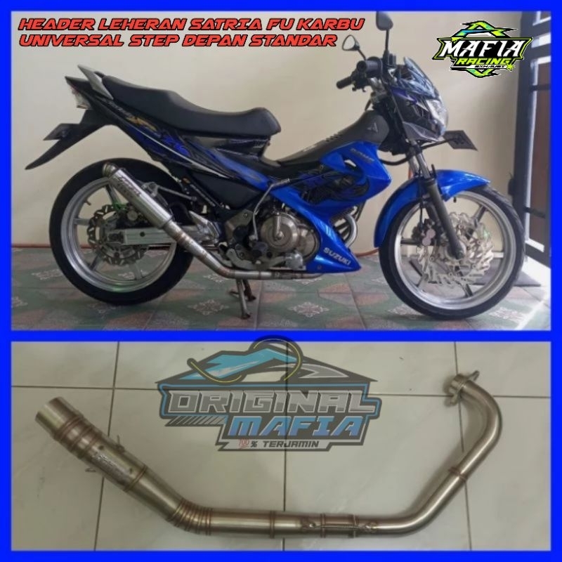 HEADER LEHERAN SATRIA FU KARBU SEMI CENG ORIGINAL MAFIA RACING EXHAUST INLET 50