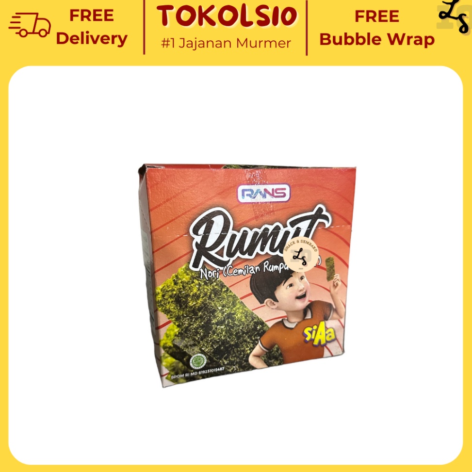 

Rumut Nori Cemilan Rumput Laut RANS 1 Pack Isi 12 pcs ef7ls